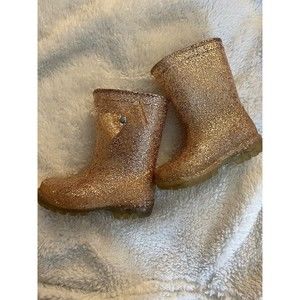 Toddler girl rain boots Size 6 Rose Glitter.